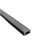 Canaleta Perfil Sobrepor Alumínio Bronzeart para Fita Led - 1m - Preto - 1