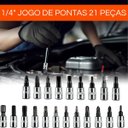 Ver imagem 7 de Kit Ferramentas Profissional 53 Peças com Soquetes Sextavados 1/4?, Catraca, Bits e Acessórios em Aç