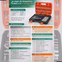 Ver mais imagens de Kit Ferramentas Profissional 53 Peças com Soquetes Sextavados 1/4?, Catraca, Bits e Acessórios em Aç