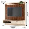 Painel Home Suspenso 180cm Metta M20 Palisandro/Off White - Mpozenato - 4
