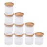 Potes de Vidro Mantimentos com Tampa Bambu 200ml - 10 Pçs - 1