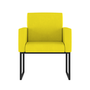 Ver imagem 2 de Poltrona Cadeira Decorativa Recepção Base de Ferro Dourada Cor:amarelo