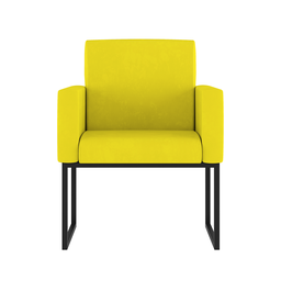 Poltrona Cadeira Decorativa Recepção Base de Ferro Dourada Cor:amarelo - 2