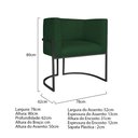 Ver mais imagens de Kit Divã Luna 160cm Lado Direito e 02 Poltronas Base de Ferro Preto Suede Verde