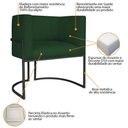 Ver imagem 6 de Kit Divã Luna 160cm Lado Direito e 02 Poltronas Base de Ferro Preto Suede Verde