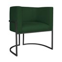 Ver imagem 3 de Kit Divã Luna 160cm Lado Direito e 02 Poltronas Base de Ferro Preto Suede Verde