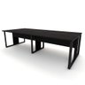 Mesa de Escritório Plataforma 4 Pessoas 2,70m Pre Pés Metal Cor:preto - 4