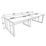 Mesa de Escritório Plataforma 4 Pessoas 2,70m Pre Pés Metal Cor:preto - 3