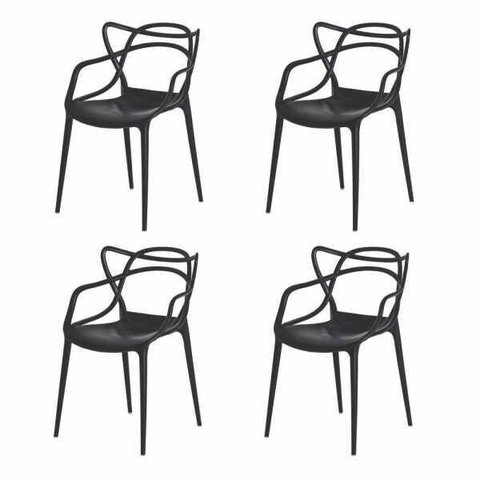 Kit 4 Cadeiras Allegra Master Preta para Sala de Jantar Cozinha e Escritório