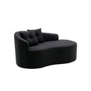 Ver imagem 4 de Kit Sofá Orgânico Curvo Feijão + 01 Poltrona Sala Estúdio Amore Bouclê Preto - Montanari'S Decor
