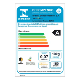 Lavadora de Roupas Semi-automática Britânia 10kg Bl R03 127v Branco - 8