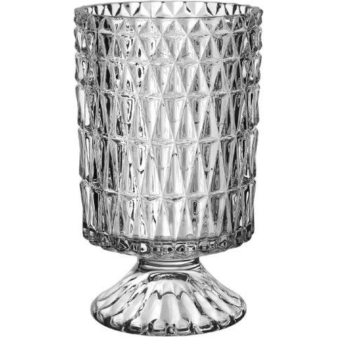 Vaso Decorativo Planta Redondo Home&co com Pé Vidro 18x11x11cm Transparente