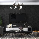 Ver imagem 5 de KIT 32 Placas 3D PVC Preto Decoração Revestimento PREMIUM de Parede e Teto (8m²) - WAVY