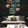 KIT 32 Placas 3D PVC Preto Decoração Revestimento PREMIUM de Parede e Teto (8m²) - WAVY - 3
