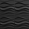 KIT 32 Placas 3D PVC Preto Decoração Revestimento PREMIUM de Parede e Teto (8m²) - WAVY - 4