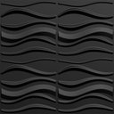 Ver imagem 4 de KIT 32 Placas 3D PVC Preto Decoração Revestimento PREMIUM de Parede e Teto (8m²) - WAVY
