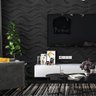 KIT 32 Placas 3D PVC Preto Decoração Revestimento PREMIUM de Parede e Teto (8m²) - WAVY - 1