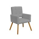 Ver imagem 1 de Poltrona Cadeira Camila Clinica Escritório Recepção Consultório Suede Cinza - LM DECOR