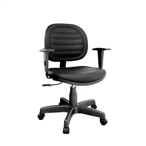 Cadeira de Escritório Giratória Executiva com Costura e Braços Reguláveis