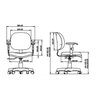 Cadeira de Escritório Giratória Executiva com Costura e Braços Reguláveis - 3