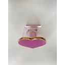 Ver imagem 3 de Porta Guardanapo Acrílico e Pedra Ágata Rosa Pink Formato de Coração e Borda Dourada