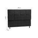 Ver imagem 2 de Cabeceira New Paris Estofada com Botão de Strass para Cama Box Casal King Size 195cm Preto - Jbe Móv
