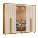 Ver imagem 1 de Guarda Roupa Casal Grande 6 Portas 2 Espelhos 100% Mdf Volpi 278cm Madetec:cinamomo / Off White