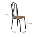 Ver imagem 4 de Kit 6 Cadeiras de Cozinha Alabama Estampado Rattan Bege Pés de Ferro Preto - Pallazio