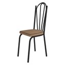 Ver imagem 3 de Kit 6 Cadeiras de Cozinha Alabama Estampado Rattan Bege Pés de Ferro Preto - Pallazio