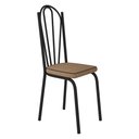 Ver imagem 2 de Kit 6 Cadeiras de Cozinha Alabama Estampado Rattan Bege Pés de Ferro Preto - Pallazio
