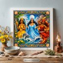 Ver imagem 2 de Quadro Orixás Iemanjá Oxum e Iansã 33x33cm Mold Branca