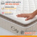 Ver imagem 5 de Cama Box Colchão Baú Casal King Molas Ensacadas City Pillow Top 193x203x64cm Branco / Bege
