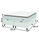 Ver imagem 4 de Cama Box Colchão Baú Casal King Molas Ensacadas City Pillow Top 193x203x64cm Linho Branco / Bege