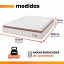 Ver imagem 4 de Cama Box Colchão Baú Casal King Molas Ensacadas City Pillow Top 193x203x64cm Branco / Bege