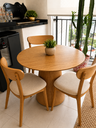 Ver imagem 3 de Mesa de Jantar Redonda 80cm em MDF Freijó - Base Cone