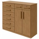 Ver imagem 2 de Cômoda Toronto 2 Portas 8 Gavetas Amêndoa Clean - Móveis Lopas