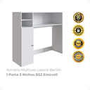 Ver imagem 3 de Armário Multiuso Lateral Berlim 1 Porta 3 Nichos B52 Emovell:branco