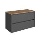 Ver imagem 3 de Balcão Gabinete de Banheiro Suspenso Crart-BAL002 2 Portas 1 Gaveta 80cm Grafite Multimóveis