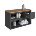 Ver imagem 6 de Balcão Gabinete de Banheiro Suspenso Crart-BAL002 2 Portas 1 Gaveta 80cm Grafite Multimóveis