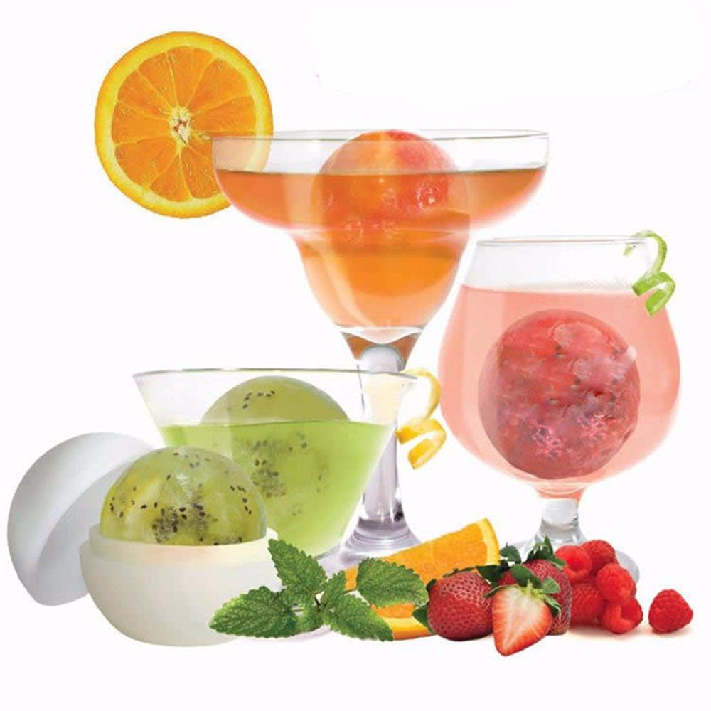 Bola De Gelo WALFOS, 2 Peças, Forma Redonda De Silicone Para Bebidas, Esfera Grande, 6cm - 5