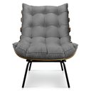 Ver imagem 2 de Kit Poltrona Costela com Puff para Sala Suede Grafite