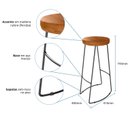 Ver imagem 7 de Kit 4 Banqueta Alta Industrial Madeira Bancada Cozinha Aurora