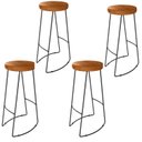 Ver imagem 1 de Kit 4 Banqueta Alta Industrial Madeira Bancada Cozinha Aurora