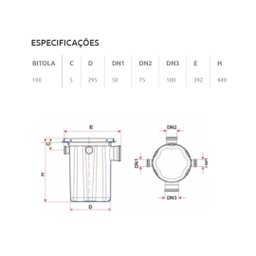 Caixa de Gordura Cinza Dn 300 com Cesto - Tigre - 2
