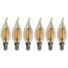 Kit 6 Lâmpadas Filamento Led Vela Bico Torto Âmbar 4w E14 2700k - 1