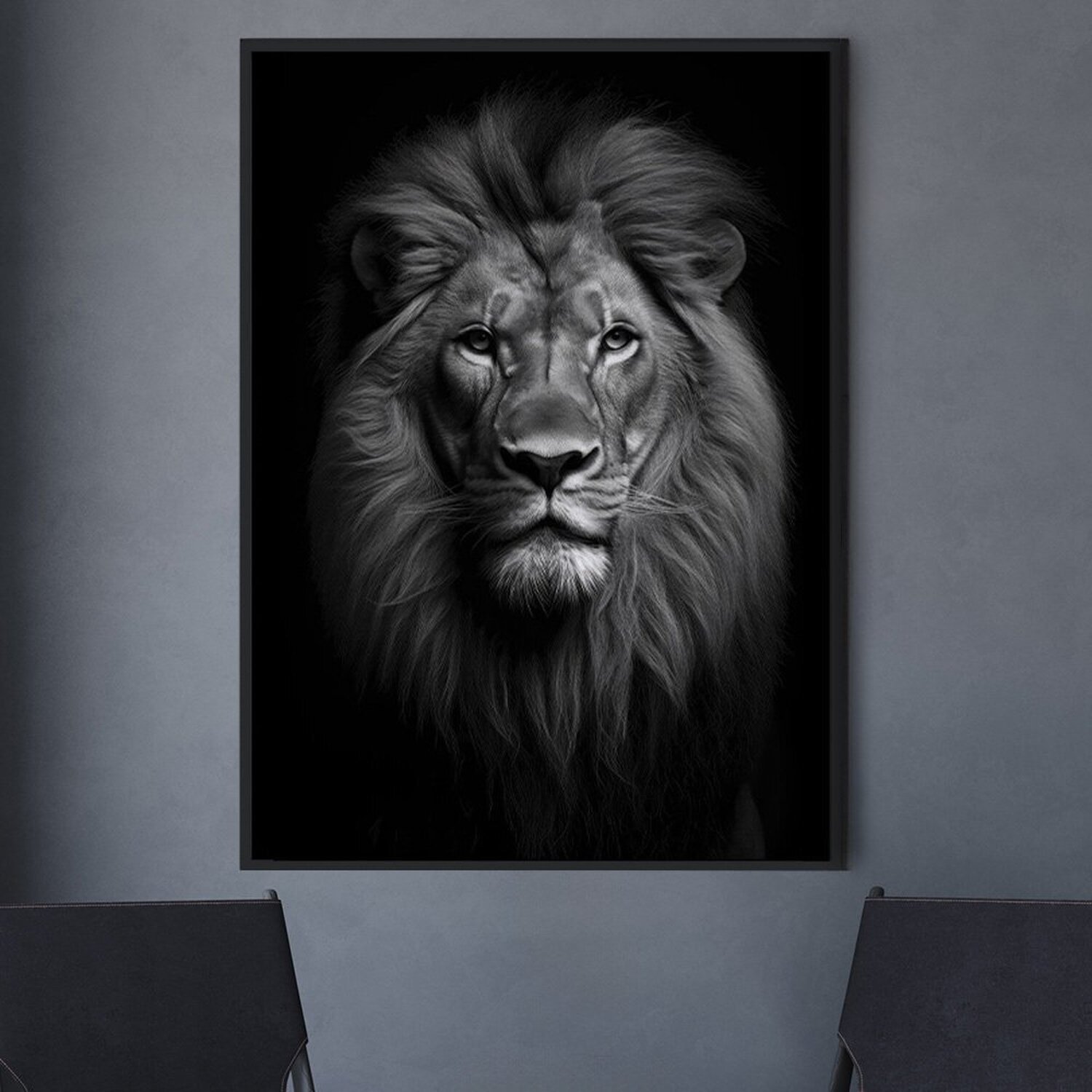 Quadro Decorativo 1 Tela Animais Leão Monarca em Diversos Tamanhos - 1