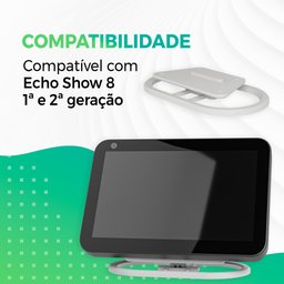 Base de Suporte para Eco Show 8 - Versões 1 e 2-sala/quarto/área Externa- Branco - 4