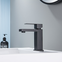 Ver imagem 2 de Torneira Misturador Monocomando Preto Fosco Quadrado Baixo para Banheiro