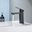 Ver imagem 3 de Torneira Misturador Monocomando Preto Fosco Quadrado Baixo para Banheiro