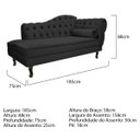Ver imagem 3 de Kit Diva Recamier Diana 185cm Lado Esquerdo e 01 Poltrona Classic Linho Cinza Chumbo - ADJ Decor